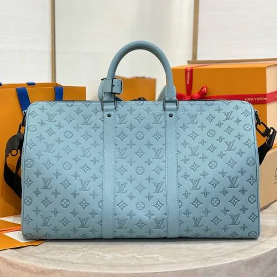 Louis Vuitton Keepall Bandouli re 50 Blue 50 travel