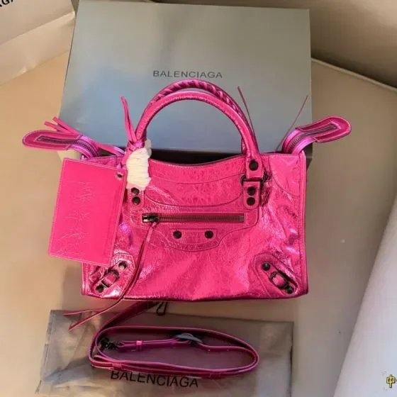 Balenciaga Le City Bag Metallic Fuchsia Top Handle