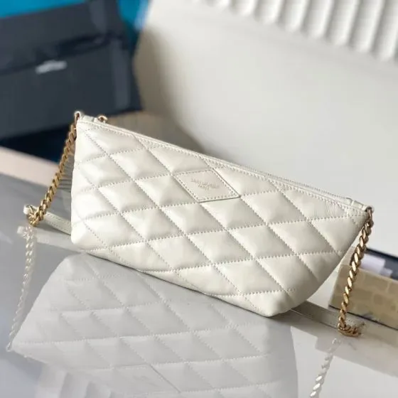 YSL Gaby Chain Pouch White Pouch