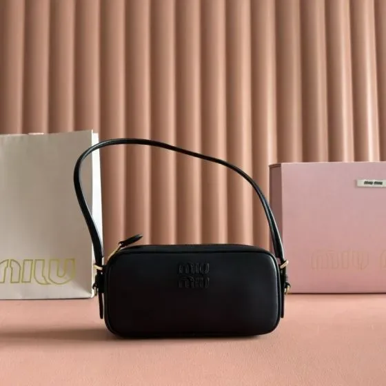 Miu Miu Leather Mini Shoulder Bag Black Shoulder Bag
