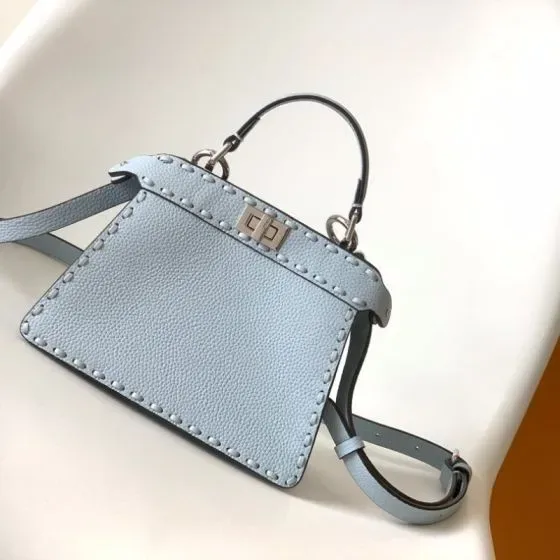 Fendi Peekaboo Iseeu Small Light Blue Top Handle