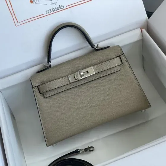 Hermes Mini Kelly Ii Gris Asphalte Top Handle