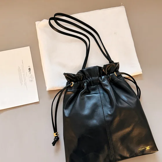 Celine Crystal Pouch Black Shoulder Bag