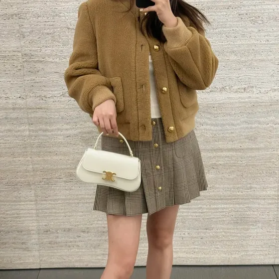 Celine Teen Triomphe Top Handle White Top Handle