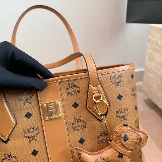 MCM Toni Visetos Shopper Cognac/Coklat Tote Bag