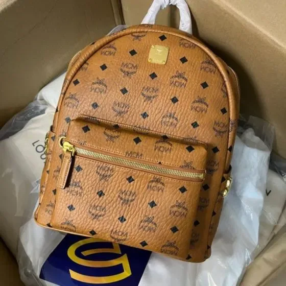 MCM Stark Backpack Cognac Brown Backpack