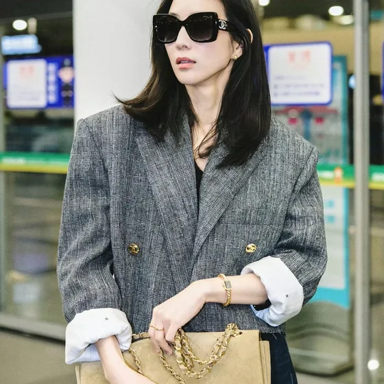 Chanel Classic Flap Bege Bolsa de ombro