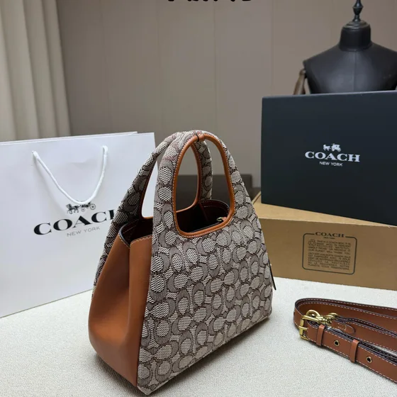 Coach Lana Brun Signature Jacquard Tophåndtak