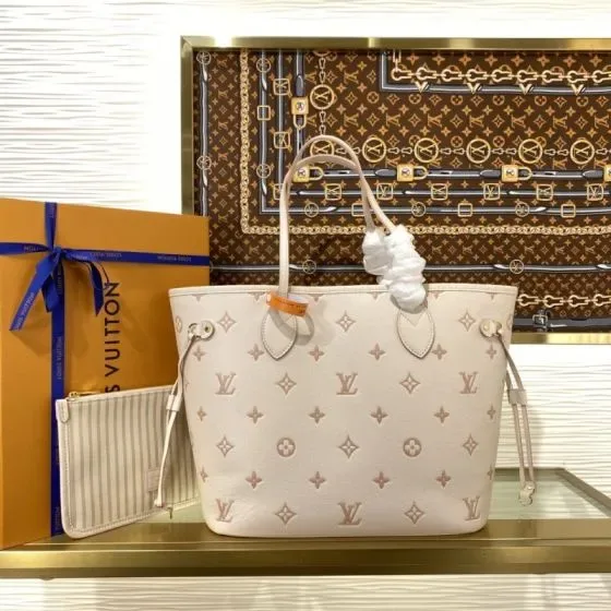 Louis Vuitton Neverfull Beige Tote Bag