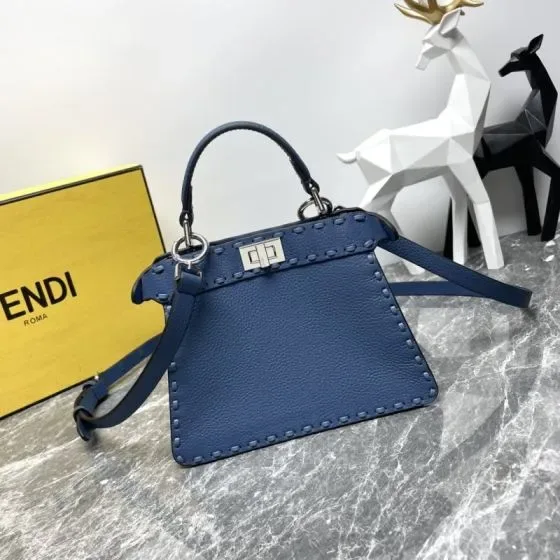Fendi Peekaboo Blue Top Handle