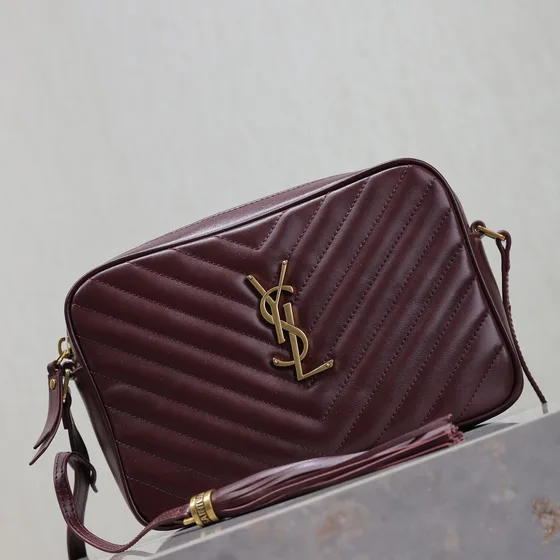 YSL Lou Camera Bag Burgundy Crossbody