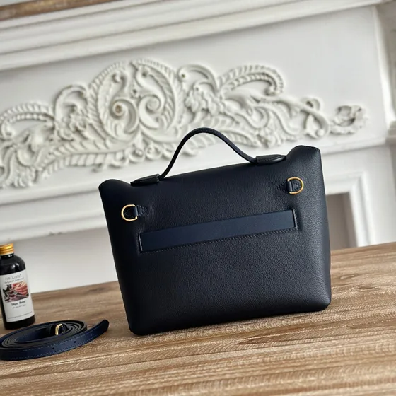Hermes 24/24 Mini أسود And Deep أزرق Top Handle