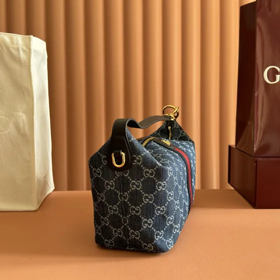 Gucci Ophidia Gg Small Hobo Bag(Denim) Dark Blau Denim Hobo