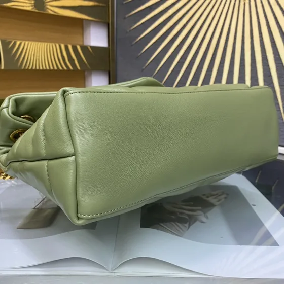 YSL Loulou Puffer Light Vert Sac épaule
