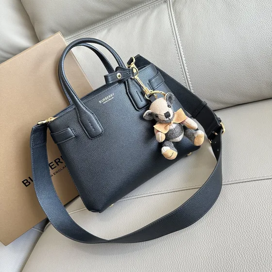 Burberry Banner Bag Black Top Handle
