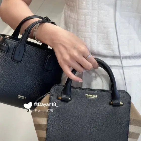Burberry Banner Tote Black Top Handle
