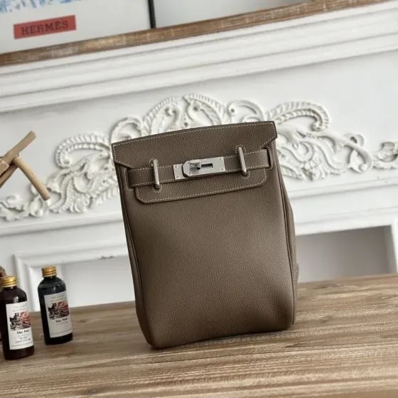 Hermes Kelly A Dos Etoupe Grey Backpack
