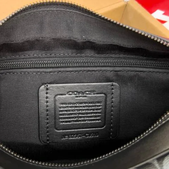 Coach Camera bag Charcoal Nero Signature Tela crossbody