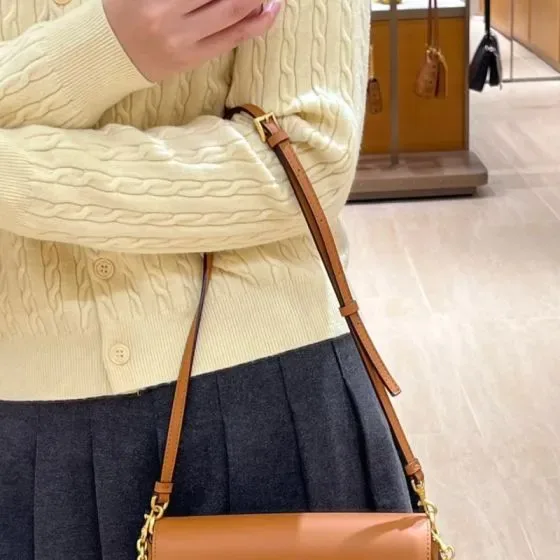 MCM Aren Flap Shoulder Bag Cognac Brown Crossbody Shoulder Bag