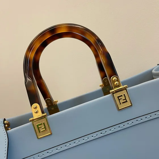 Fendi Sunshine Shopper Tote Light Blu Borsa tote