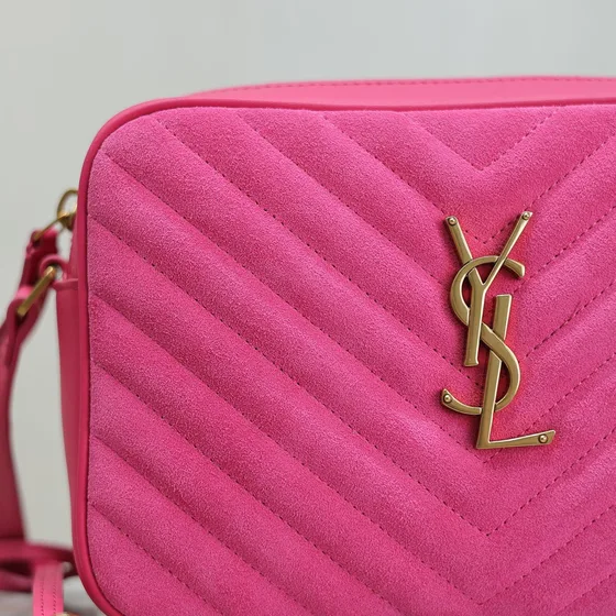 YSL Lou Camera Bag Hot สีชมพู Crossbody