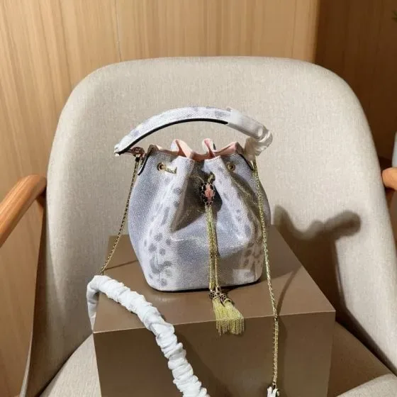 Bvlgari Serpenti Forever Bucket Bag Light Blue Crossbody