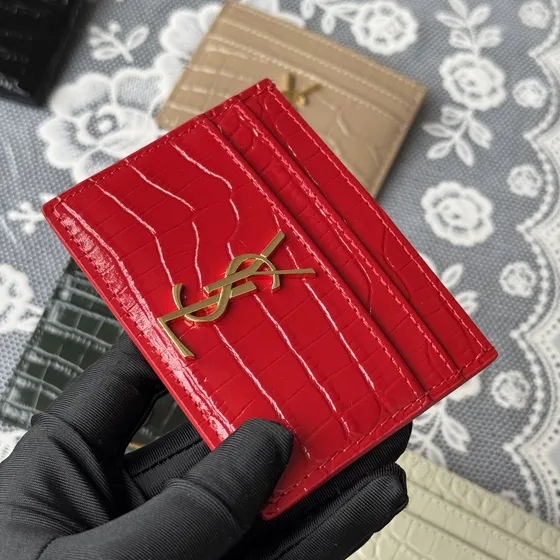 YSL Cassandre Matelassé Card Case Merah Card Holder