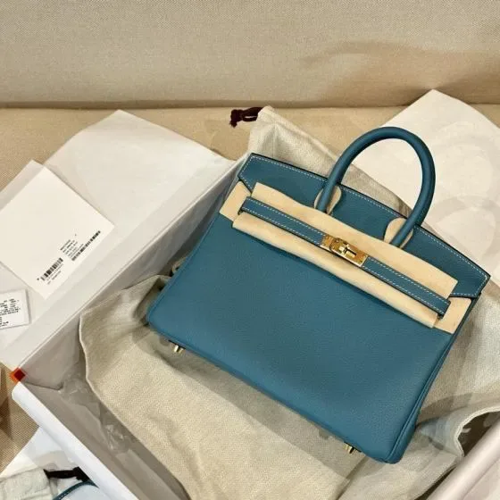Hermes Birkin 25 Blue Jean 25cm Top Handle