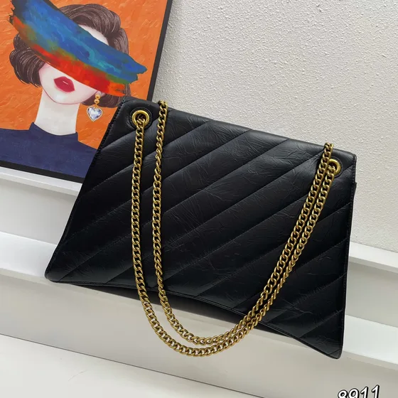Balenciaga Crush Large Chain Bag Black Shoulder Bag