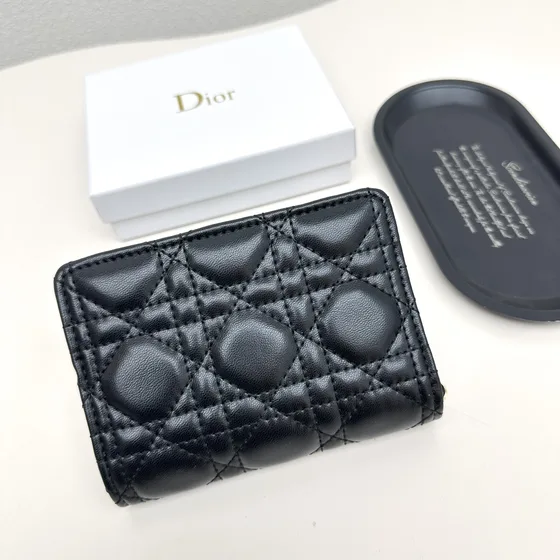 Dior Lady Dior Compact Cartera Negro Cartera