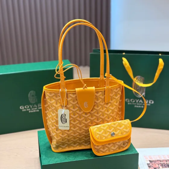 Goyard Anjou Mini Yellow Tote Bag
