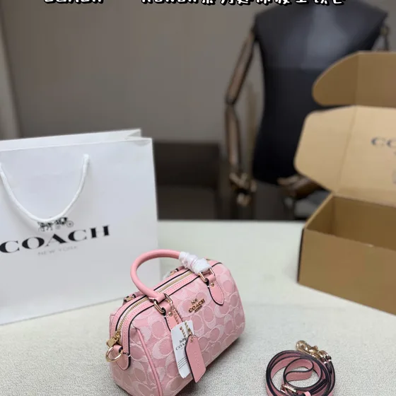 Coach Mini Rowan Crossbody In Signature Chambray Powder Pink 18 12 10cm Crossbody