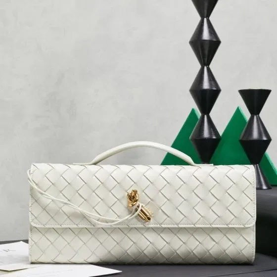 Bottega Veneta Andiamo Long Clutch White Clutch