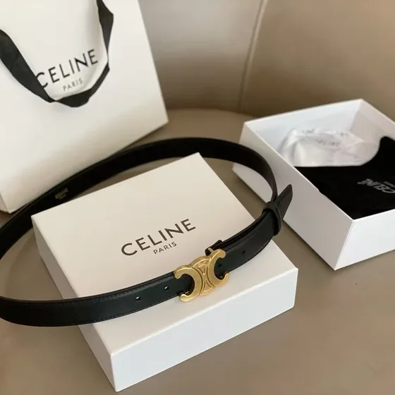 Celine Triomphe Belt Чёрный 2.5cm Belt