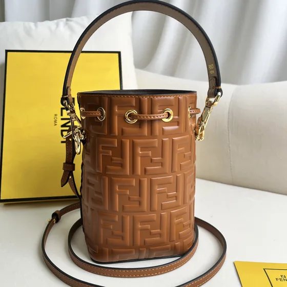 Fendi Mon Tr sor Mini Bucket Bag Brown Shoulder Bag Crossbody