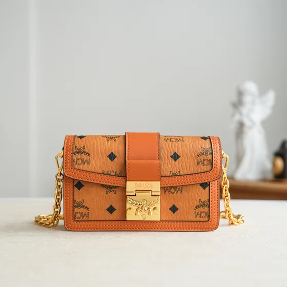 MCM Tracy Crossbody In Visetos Cognac Crossbody