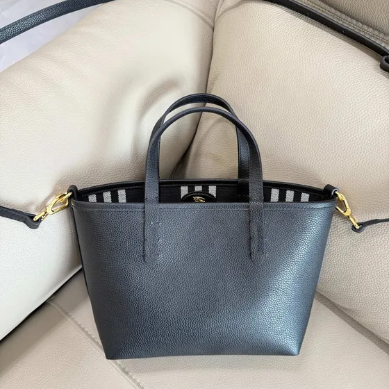 Burberry Mini Pelle Manico Tote Nero Borsa tote