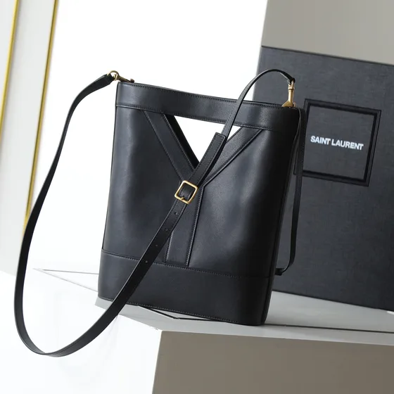 YSL Y Cut-Out Shoppertasche Schwarz Shoppertasche