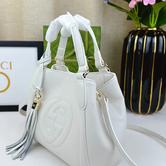 Gucci Soho Top Handle Bag أبيض 23*11*20.5 Top Handle