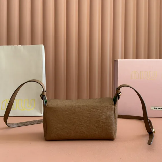 Miu Miu Leather Shoulder Bag Camel Brown Shoulder Bag