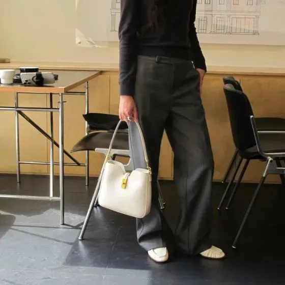 Celine Himma White Shoulder Bag