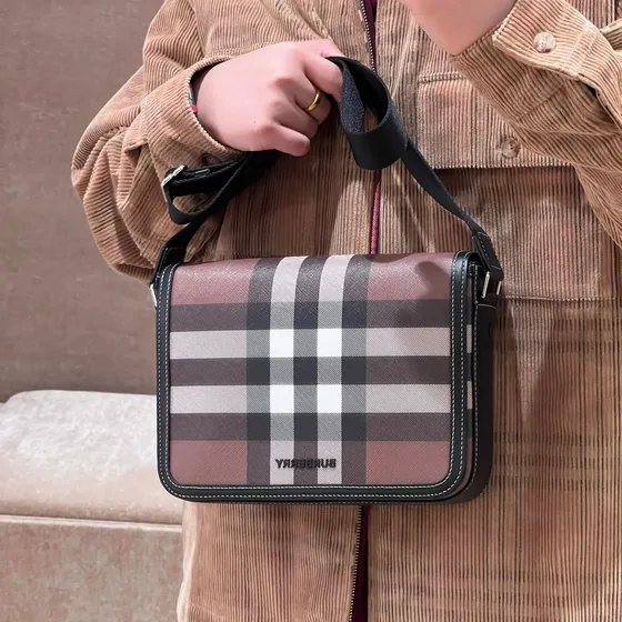 Burberry Alfred Messenger Bag Birch Brown Check Crossbody