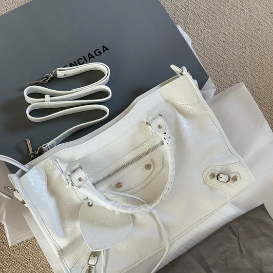 Balenciaga Le Cagole White Shoulder Bag
