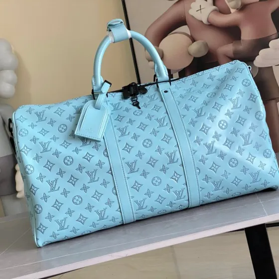 Louis Vuitton Keepall Bandouli re 50 Light Blue Monogram 50 travel