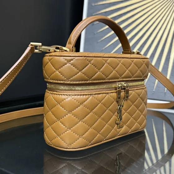 YSL Gaby Vanity Case Bag Caramel Brun Crossbody