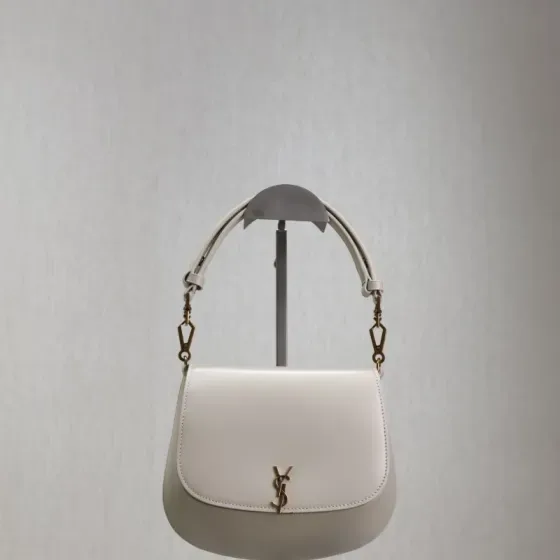 YSL Voltaire Mini Top Handle Bag White Top Handle
