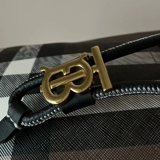 Burberry Tb Bag Svart Check Crossbody