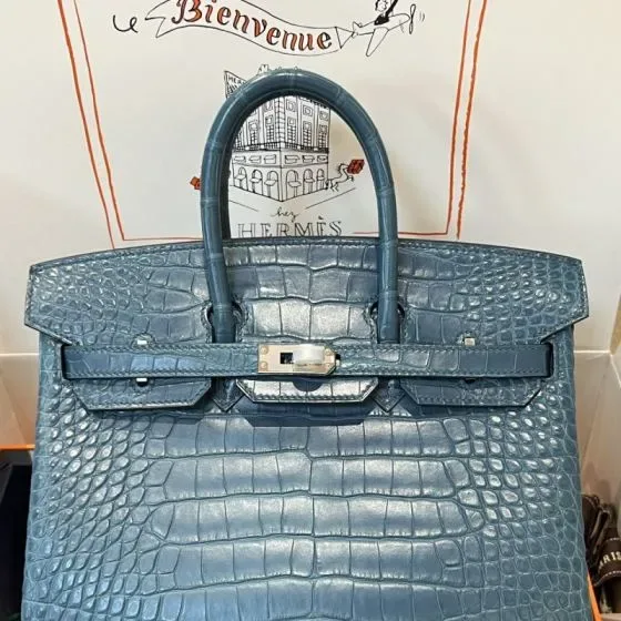 Hermes Birkin Blue Top Handle