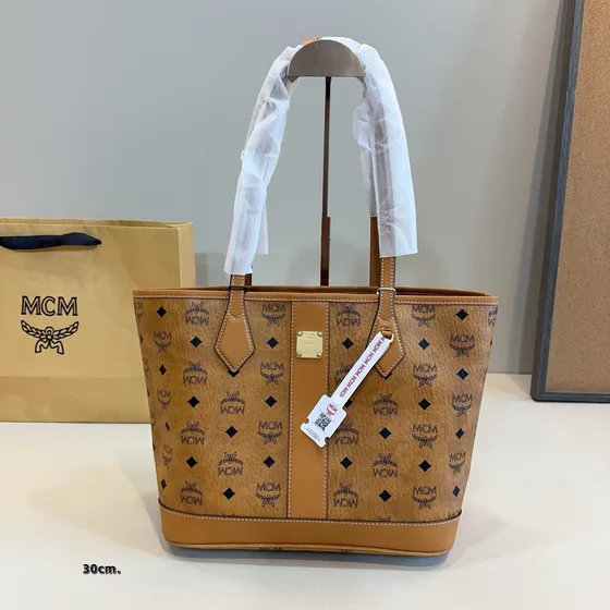 MCM Toni Shopper Cognac Borsa tote