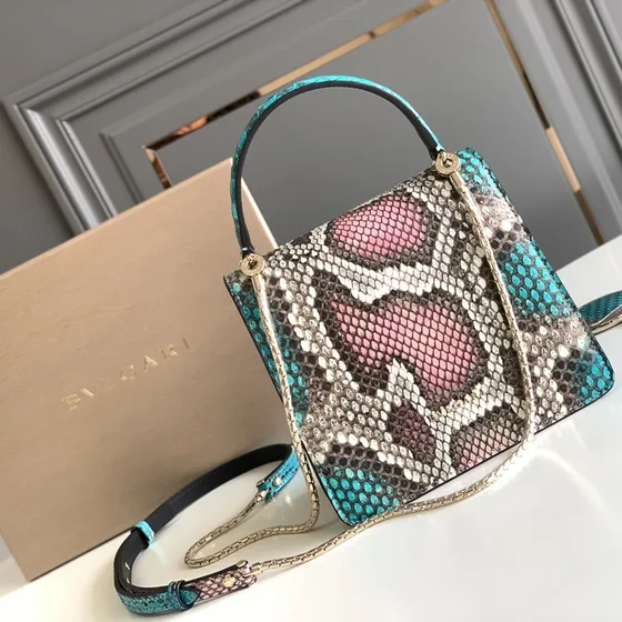 Bvlgari Serpenti Forever Top Handle Bag Pelbagai warna Python Top Handle